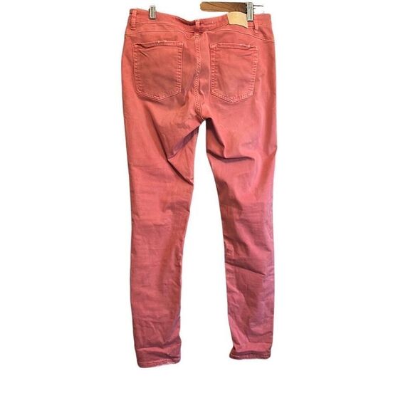 Coral Pink Distressed Denim Jeans Ripped Knee Skinny‎ Casual Everyday size 10 - Picture 7 of 7